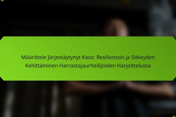 Määrittele Järjestäytynyt Kaos: Resilienssin ja Sitkeyden Kehittäminen Harrastajaurheilijoiden Harjoittelussa