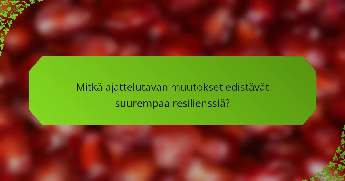 Mitkä ajattelutavan muutokset edistävät suurempaa resilienssiä?