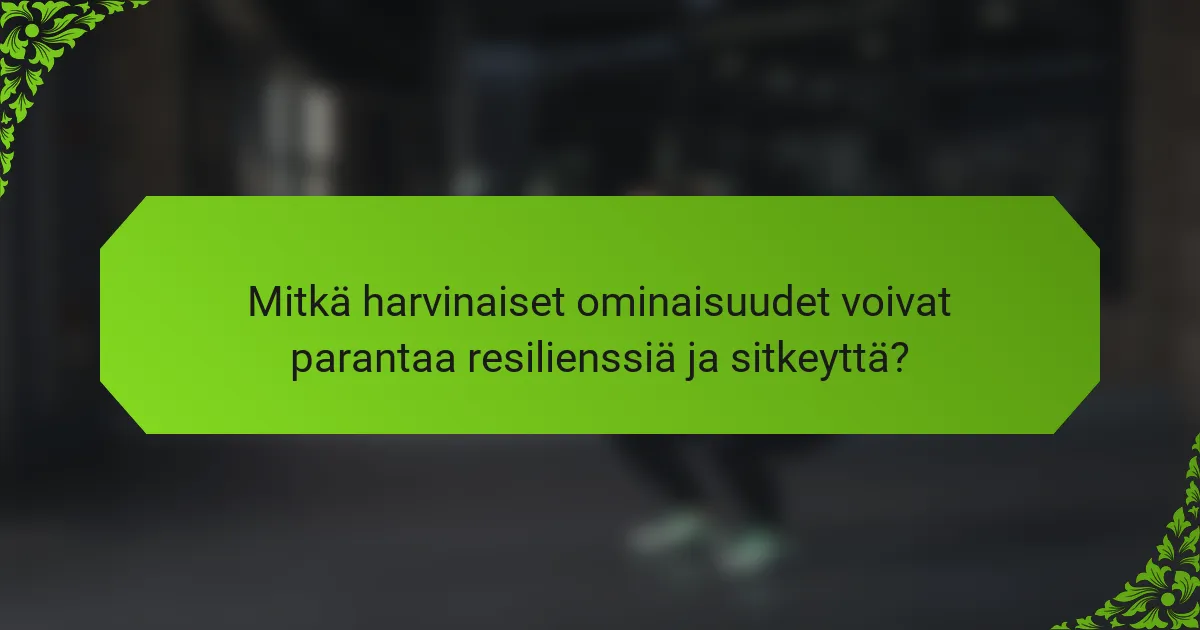 Mitkä harvinaiset ominaisuudet voivat parantaa resilienssiä ja sitkeyttä?
