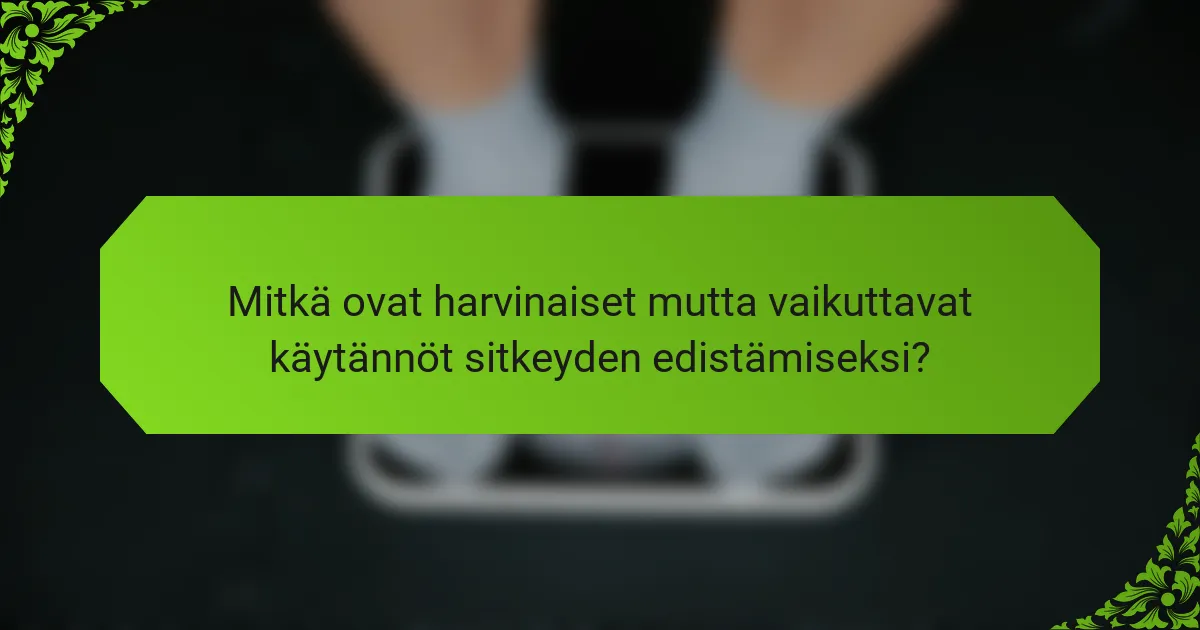Mitkä ovat harvinaiset mutta vaikuttavat käytännöt sitkeyden edistämiseksi?