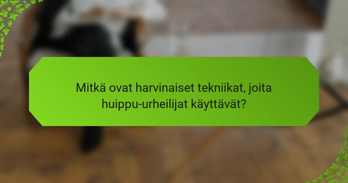 Mitkä ovat harvinaiset tekniikat, joita huippu-urheilijat käyttävät?